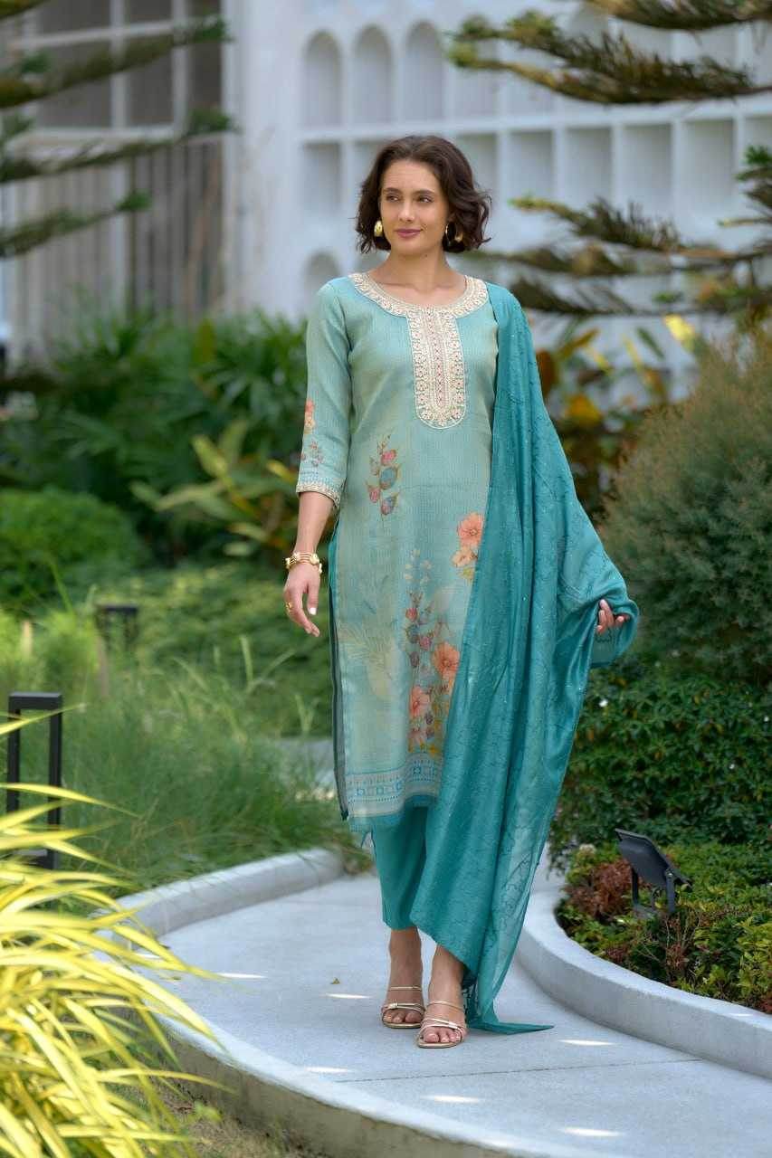 Tissue Embroidered Kurtis - MYLUXURY LANE ENTERPRISE